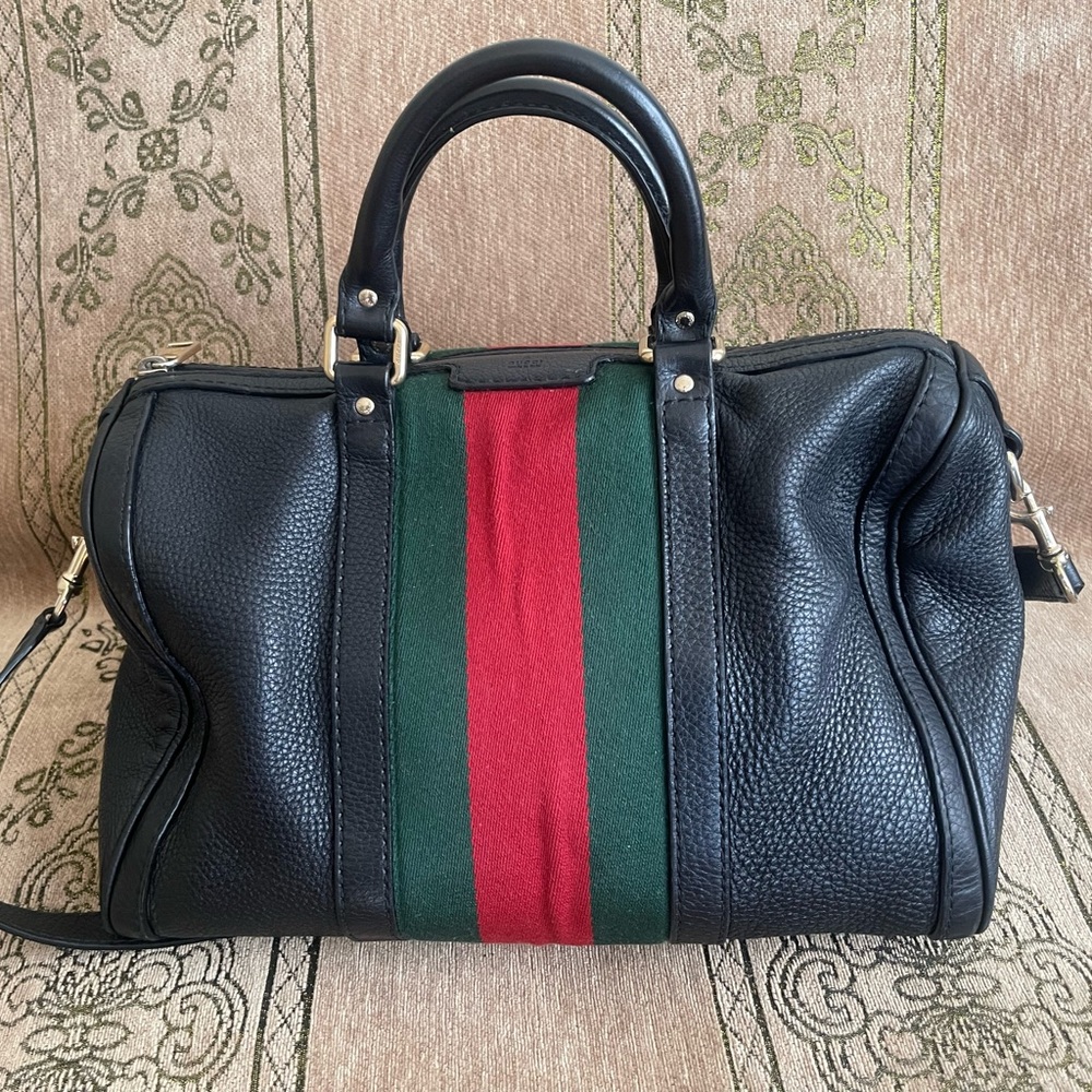 Gucci Boston Duffle Bag Speedy Black Bandouliere